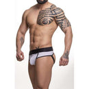 Cueca preto e branco frontal Slip e parte de trás Jockstrap