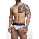 Cueca preto e branco frontal Slip e parte de trás Jockstrap
