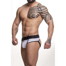 Cueca preto e branco frontal Slip e parte de trás Jockstrap