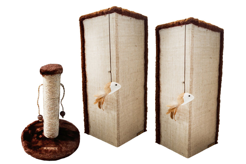 Kit 2 Arranhadores Canto de Sofá e Arranhador Bolinha Para Gatos Sustentável L