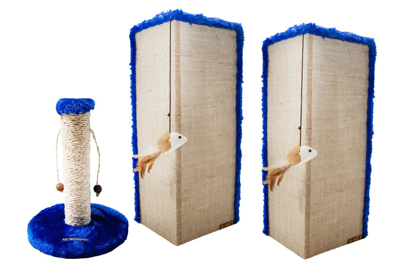 Kit 2 Arranhadores Canto de Sofá e Arranhador Bolinha Para Gatos Sustentável L