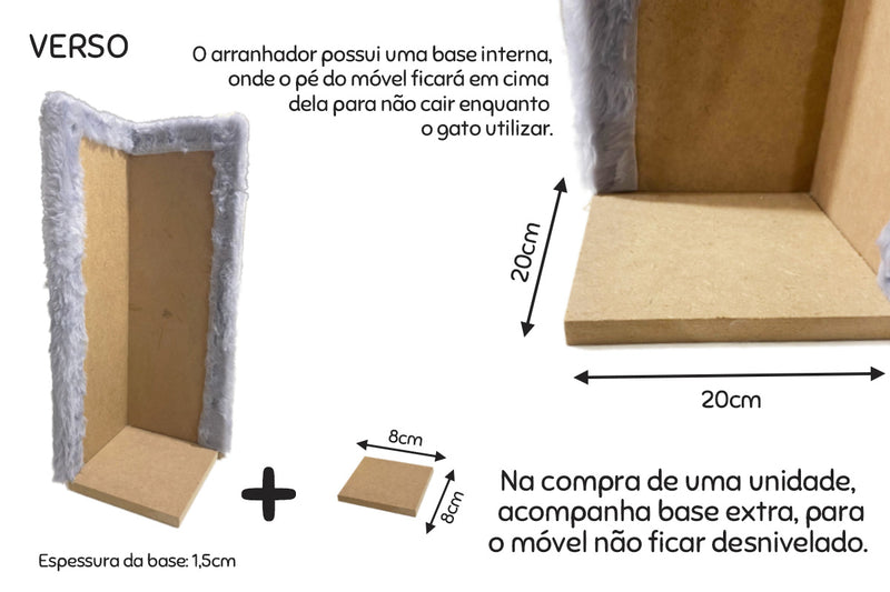 Kit 2 Arranhadores Canto de Sofá e Arranhador Bolinha Para Gatos Sustentável L