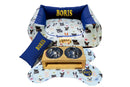 Kit Enxoval Completo para Cachorro 100% Impermeavel Luppet Azul Cachorrinho Tama